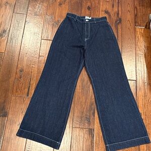 Princess Polly Dark Blue Flare Jeans